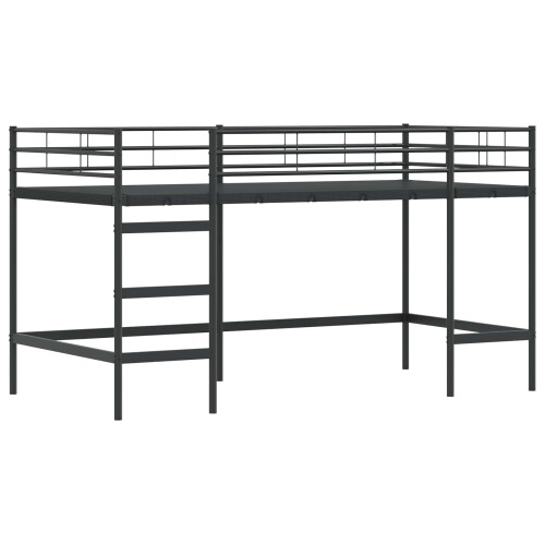 VidaXL vidaXL Kids'Loft Bed Frame with Curtains Black 100 x 200 cm 1