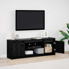 vidaXL TV Units Black 139.5 x 34 x 50 cm Engineered wood
