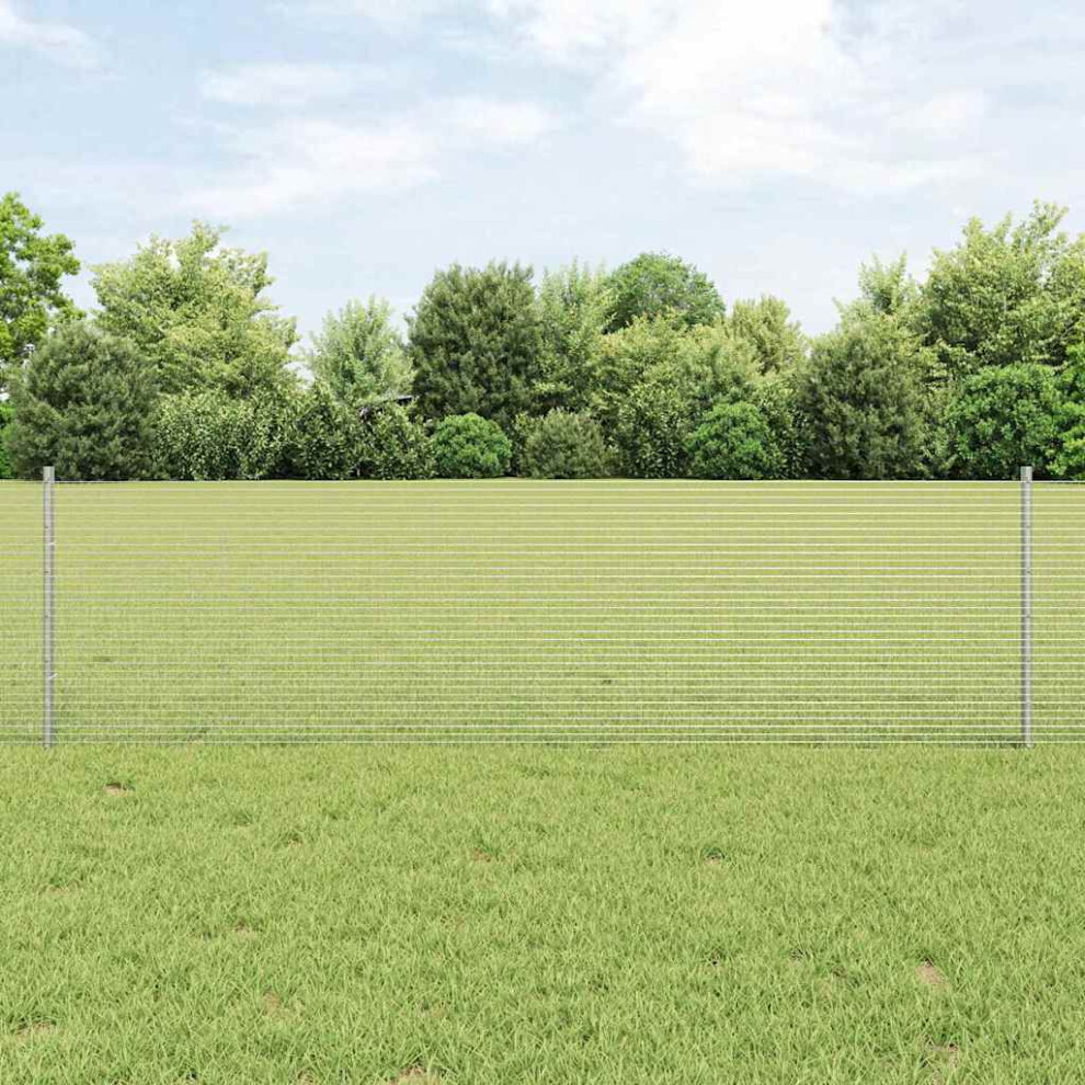 Vidaxl Welded Wire Fence With Post 50 X 0.6 M Hot-Dip Galvanised Steel