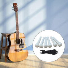 (white inlaid large s) Professional Bone Bridge Pins Guitar Strings Fixed Cones Guitar Strings Fixed Pins Guitar String Nails Bone Texture Yellow