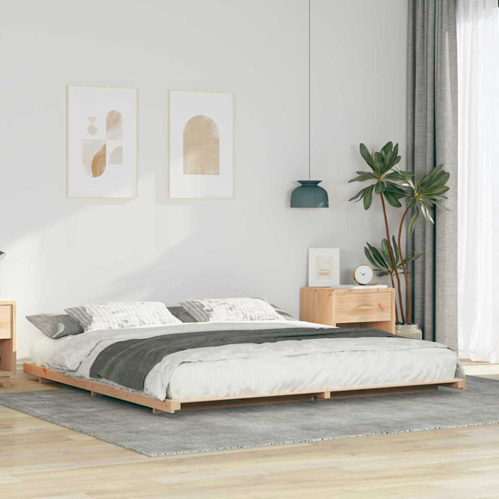 Vidaxl Bed Frame 200 X 210 Cm Solid Pine Wood Brown