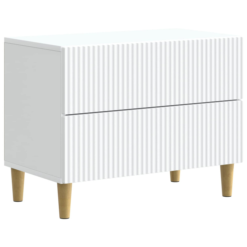 Vidaxl Bedside Cabinet 62 X 34.5 X 48 Cm Engineered Wood White