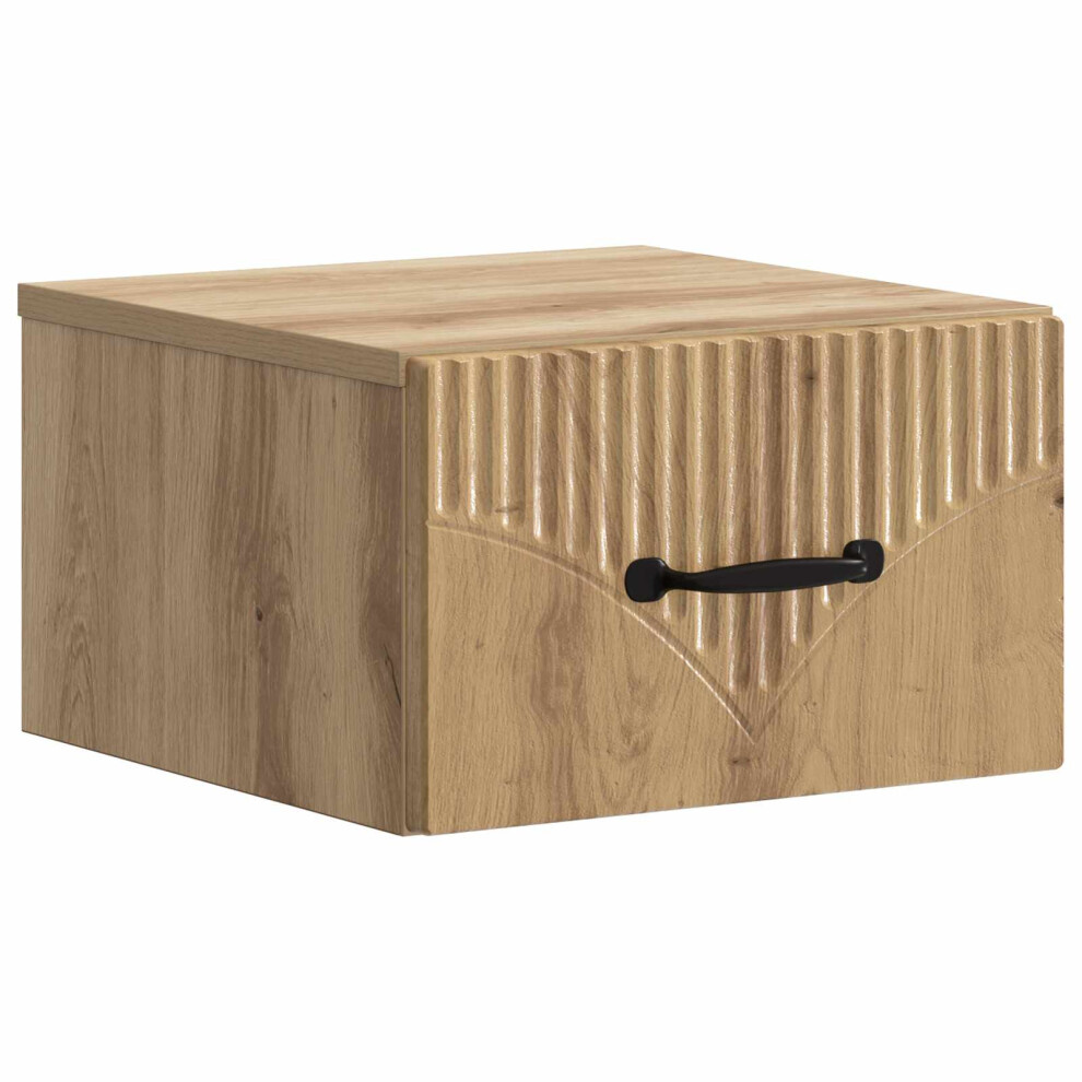 Vidaxl Wall-Mounted Bedside Cabinet Artisan Oak 34.5 X 33 X 20 Cm