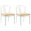 VidaXL vidaXL Dining Chair 2 pcs White and Natural Solid Rubber Wood 2