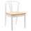 VidaXL vidaXL Dining Chair 2 pcs White and Natural Solid Rubber Wood 4