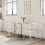 VidaXL vidaXL Dining Chair 2 pcs White and Natural Solid Rubber Wood 3