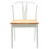 VidaXL vidaXL Dining Chair 2 pcs White and Natural Solid Rubber Wood 5