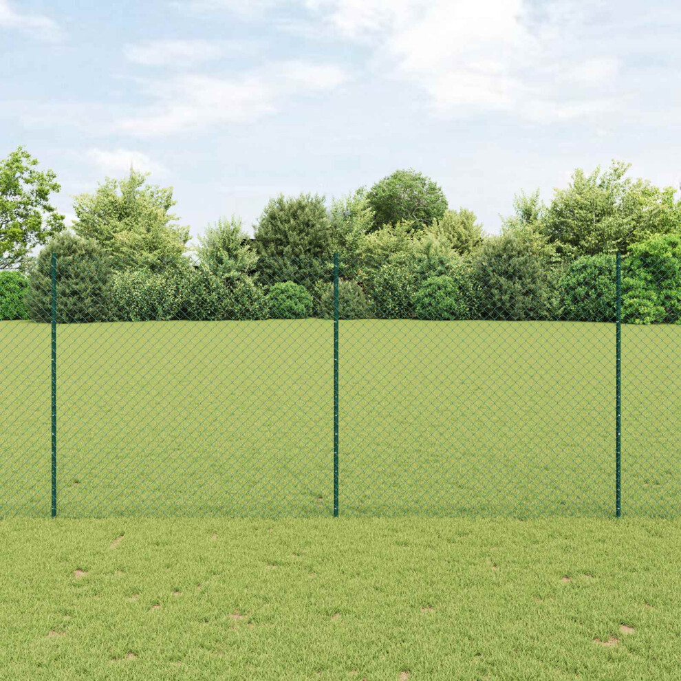 Vidaxl Chain Link Fence With Post 10 X 1.4 M Pvc-Coated Steel Green 8721158924810