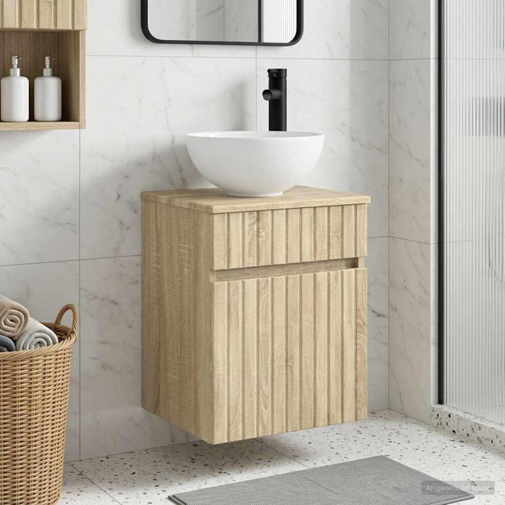 Vidaxl Wall-Mounted Sink Vanity Sonoma Oak 39 X 41 X 64.5 Cm