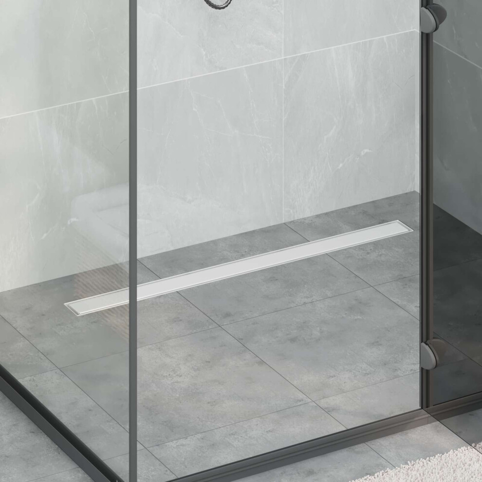 Vidaxl Shower Drain 2-In-1 With 360 Siphon Silver 90 Cm
