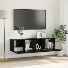 vidaXL TV Cabinet Set 2 pcs Black 60 x 30 x 30 cm Engineered Wood