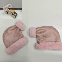 (Pink) Kids Children Balance Bike Handle Cover Outdoor Sports Mittens Warm Thick Plush Lined Scooter Handlebars Gloves Coffee color
