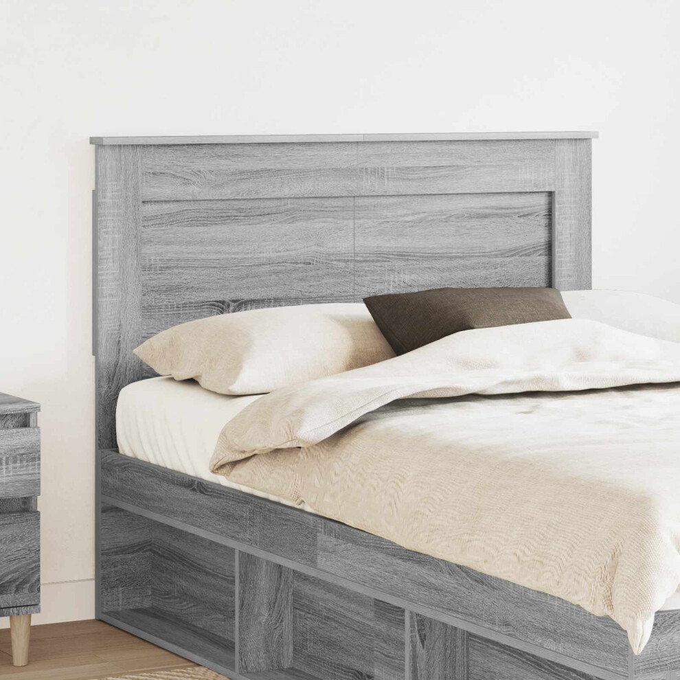 Vidaxl Headboard With Headboard Sonoma 135 Cm Engineered Wood Grey