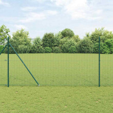 vidaXL Welded Wire Fence with Spikes 50 x 1.4 m PVC-coated Steel Green