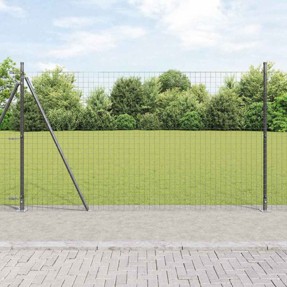 Vidaxl Welded Wire Fence With Concrete Base 10 X 1.6 M (W X H)