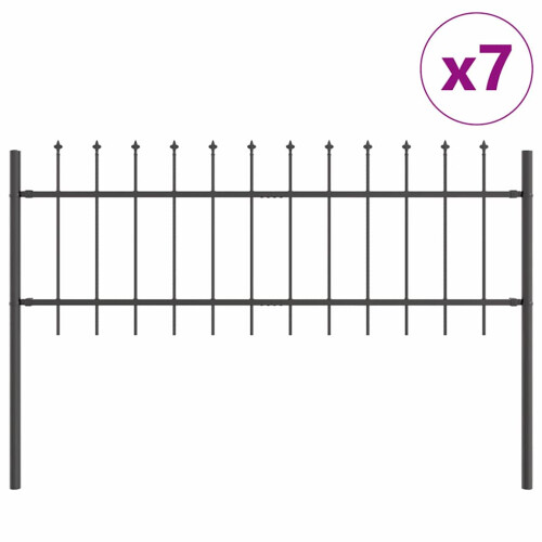 VidaXL vidaXL Gartenzaun WOERDEN 7 stk. 11,9 x 0,8 m Grau 1