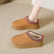 (41, Brown) Ladies Womens Moccasins Slippers Fur Lined Warm Winter Ankle Boot Slip On Loafer_Good quality