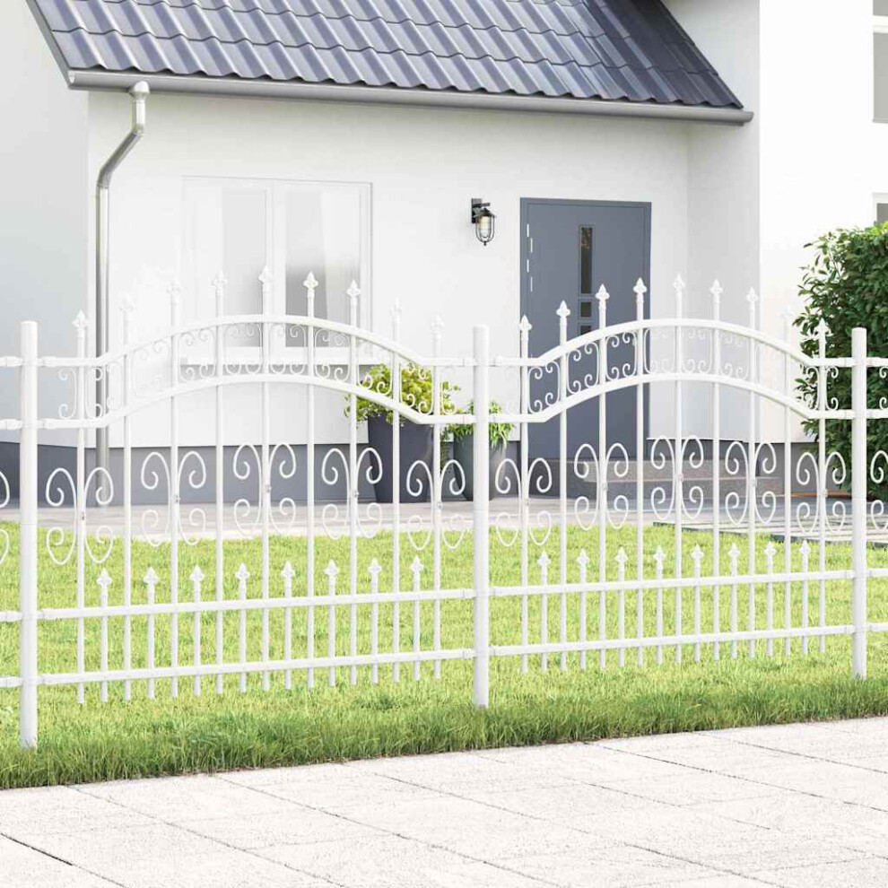 Vidaxl Garden Fence Kampen 240 X 140 Cm Mesh Powder-Coated Steel White
