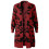 (S, Gray) Oversized Women's Leopard Print Cardigan with Front Opening  Red S 4