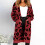 (S, Gray) Oversized Women's Leopard Print Cardigan with Front Opening  Red S 3