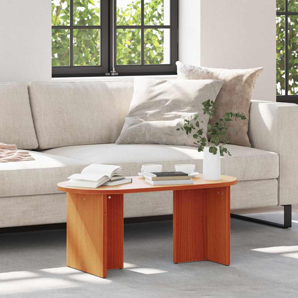 Vidaxl Coffee Table Wax 80 X 39.5 X 35 Cm Solid Pine Wood Brown