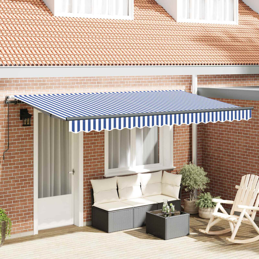 Vidaxl Retractable Awning 400 X 200 Cm Fabric Blue