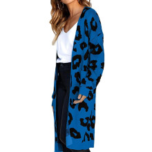 (XL, Green) Oversized Women's Leopard Print Cardigan with Front Opening Red S