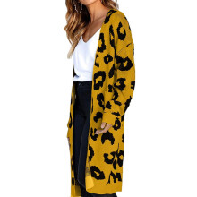 (XXL, Pink) Oversized Women's Leopard Print Cardigan with Front Opening Red S