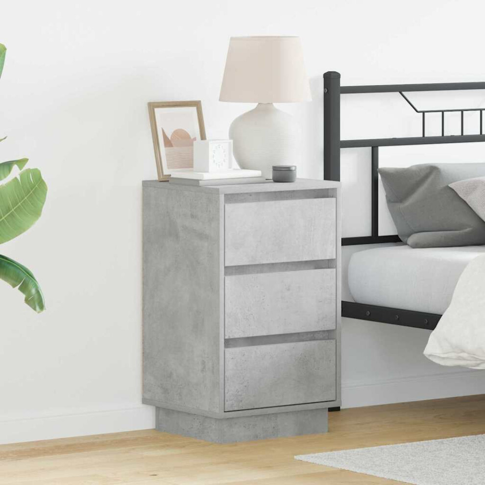 Vidaxl Bedside Cabinet Concrete Grey 39 X 34.5 X 65 Cm Engineered Wood