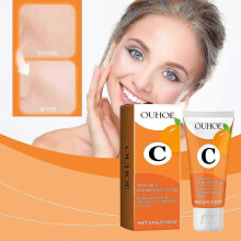 (2Pcs) Vitamin C Gentle Face Scrub, Brightening Daily Face Exfoliator for All Skin Types - Softens & Smooths Skin with Vitamin C