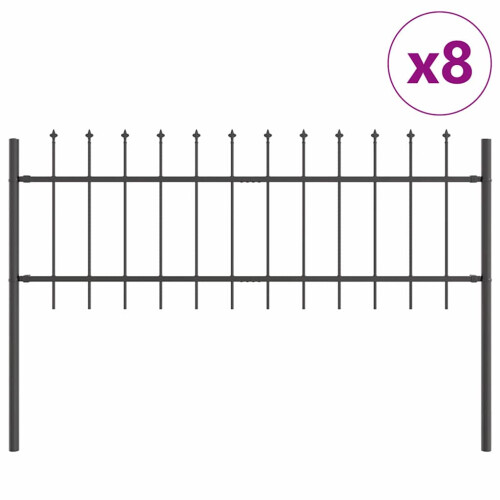 VidaXL vidaXL Gartenzaun WOERDEN 8 stk. 13,6 x 0,6 m Grau 1
