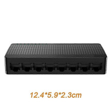 Gigabit Ethernet Mini Switch with 8 Ports, 1000Mbps Speed, Fast RJ45 Hub for Network SOHO Desktops - Wireless WIFI Switch