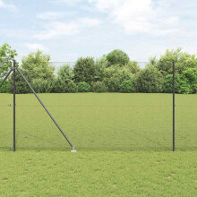 vidaXL Geschweißter Drahtzaun mit Stacheln 10 x 1,6 m Grau Netz