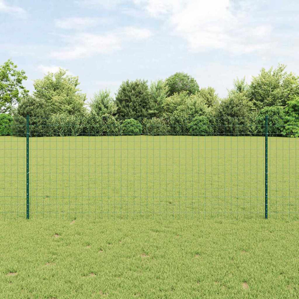 Vidaxl Welded Wire Fence 10 X 1 M (W X H) Pvc-Coated Steel Green Mesh