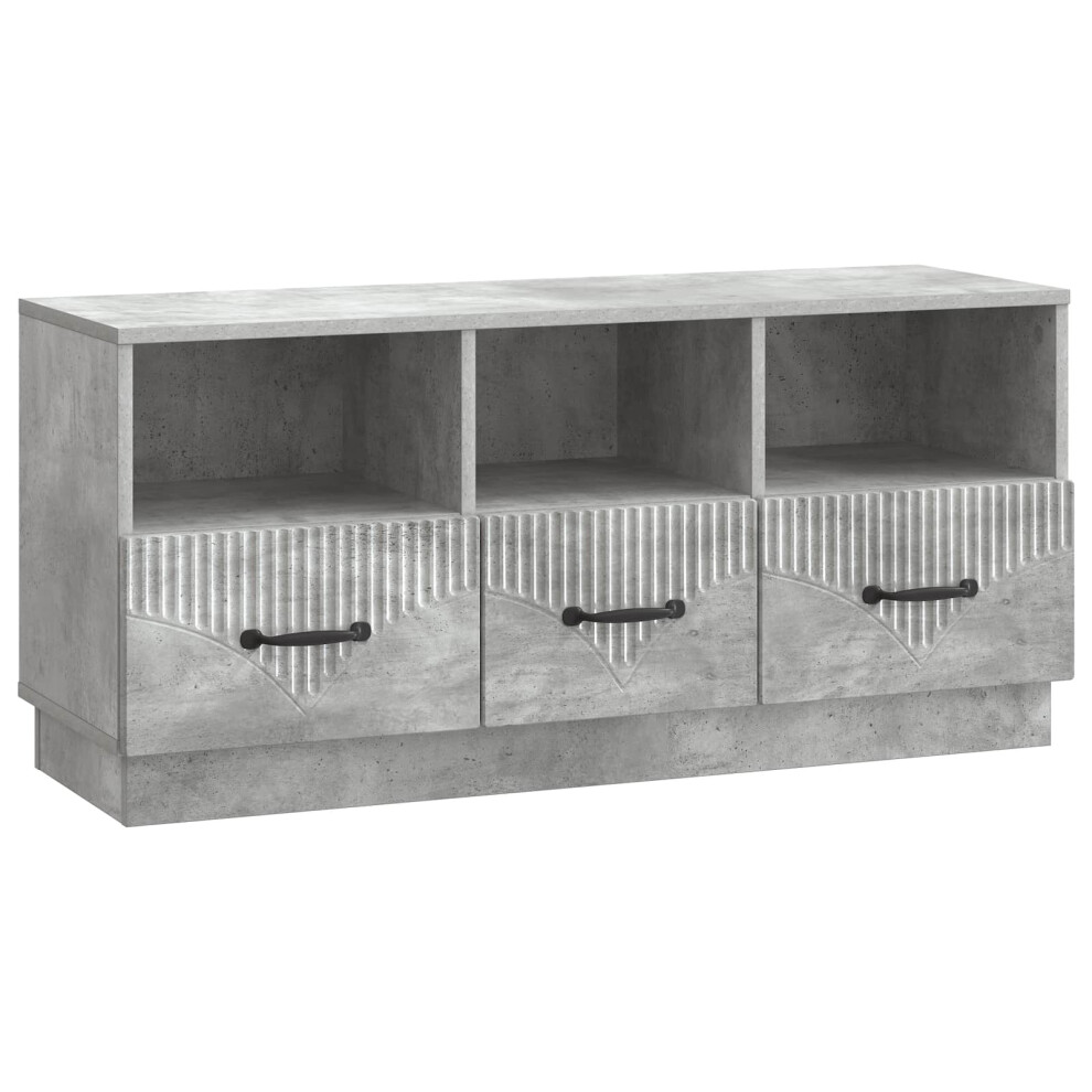 Vidaxl Tv Cabinet Concrete 102 X 34.5 X 47 Cm Engineered Wood Grey