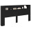 VidaXL vidaXL Storage Headboard with LED Black Oak Engineered Wood 3