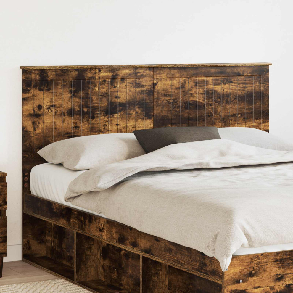 Vidaxl Headboard With Headboard Smoked Oak 150 Cm Engineered Wood