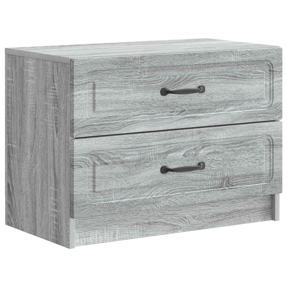 Vidaxl Bedside Cabinet Sonoma 62 X 34.5 X 44.5 Cm Engineered Wood Grey