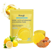 (120pcs) Turmeric Cleansing Pads, Kojic Acid Turmeric Cleansing Pads for Face and Body - Glow Up Acne Scars, Unclog Pores, Enriched Vitamin C