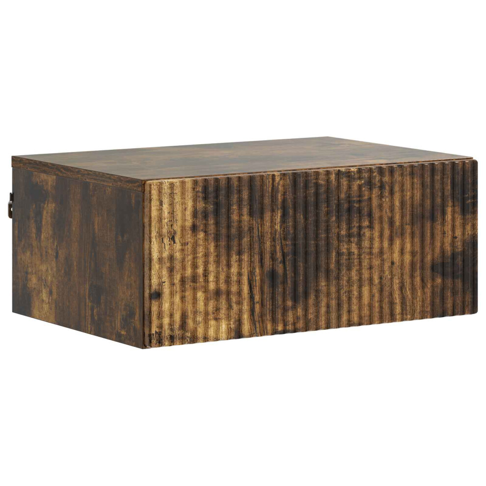 Vidaxl Wall-Mounted Bedside Cabinet Smoked Oak 49 X 34.5 X 20 Cm