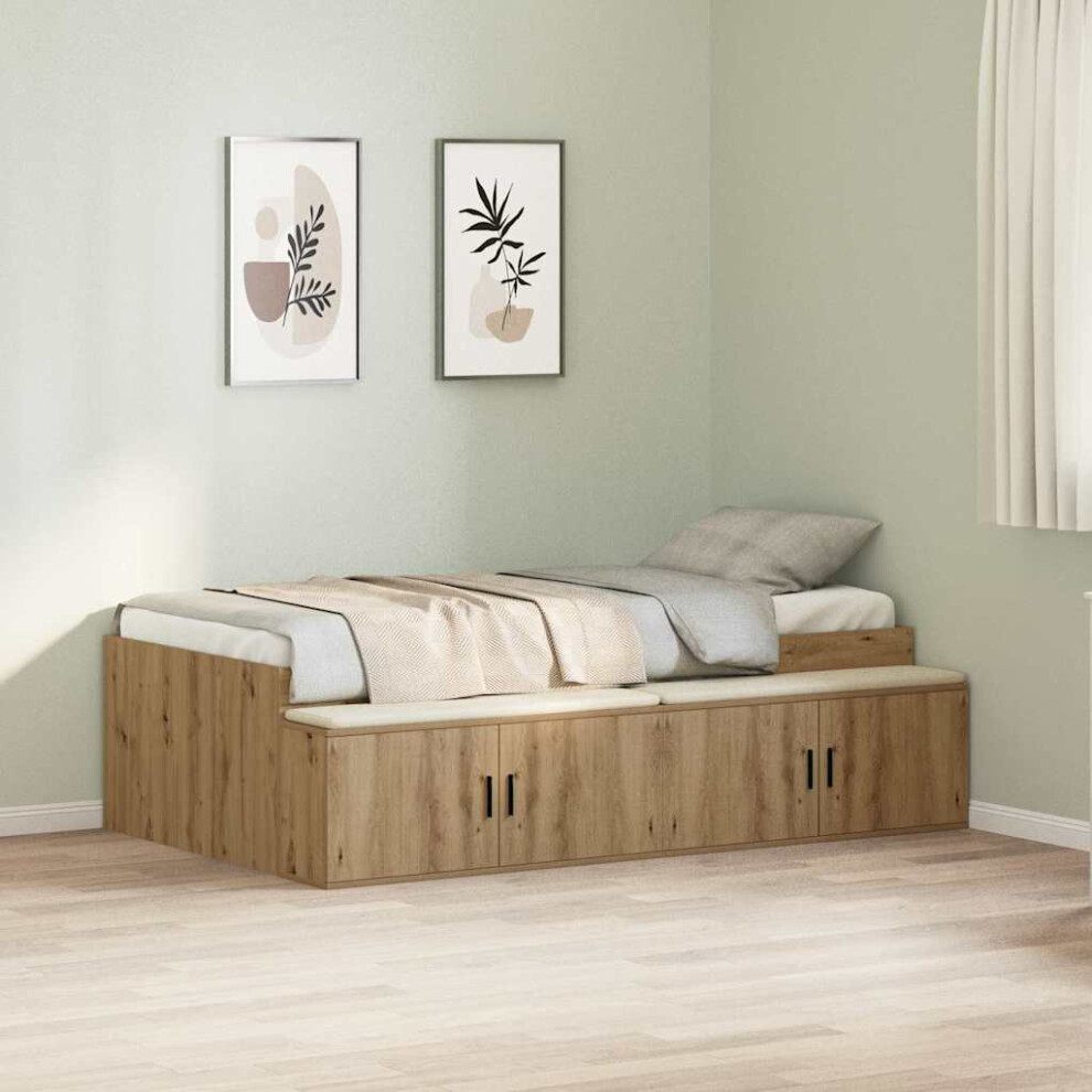 Vidaxl Bed Frame With Drawer Artisan Oak 90 X 200 Cm Engineered Wood