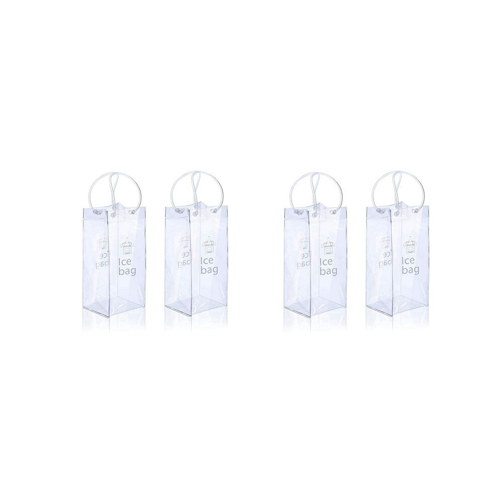 Ice Wine Bag Portable Collapsible Clear Wine Pouch Cooler With Handle For Party,Outdoor,Champagne,Cold Beer,4Pack 4711329118500