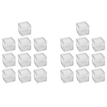 20 Bandejas de Caja AcríLica para Cubos de Elementos de 0,39 Pulgadas y 10 Mm, Caja Transparente, Soporte de Tabla PerióDica para Colecciones de