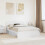 VidaXL vidaXL Bed Frame with Headboard White 140 x 200 cm Solid Pine Wood 1