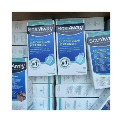 (12pcs -2boxes)ScarAway Advanced Clear Silicone Scar Sheets, White, 6 count 1