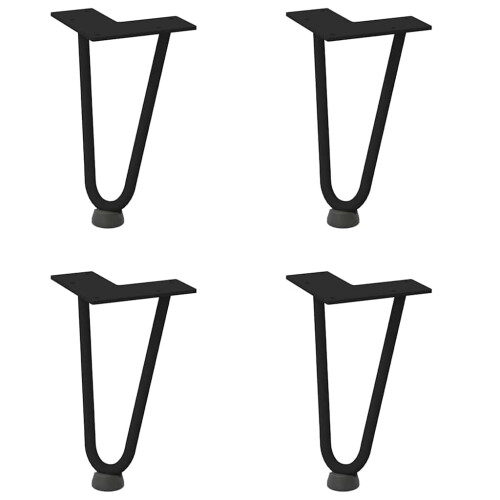 VidaXL vidaXL Hairpin Legs for Coffee Table 4 pcs Black 20 cm Solid Steel 1