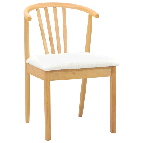 VidaXL vidaXL Dining Chair 2 pcs Natural and White Solid Rubberwood 2