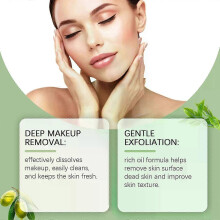 (3pcs) Cleansing Oil, Deep Cleansing Oil, With Green Tea Extract, Clean Deep Pores and Makeup Removal, Gently Cleanses Face and Removes Eyes and Lips