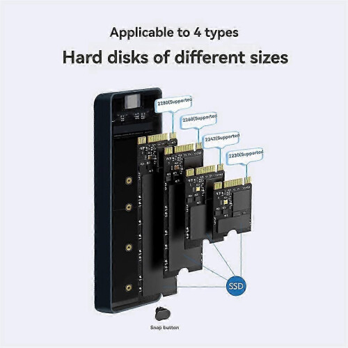 M2 SSD Case with Protocol Display Screen - Intelligent USB 3.2 Gen2 Enclosure, 5Gbps Transfer Speed 1