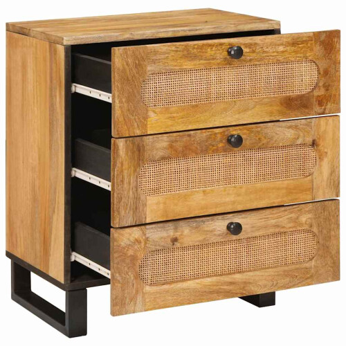 VidaXL vidaXL Bedside Cabinet Natural 50 x 33 x 62 cm Solid Mango Wood 1